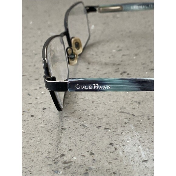 COLE HAAN CH1022 II Eyeglasses Frames ONLY 53-16-135 Black/Blue Teal Marble - Picture 5 of 8